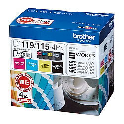 �ڥ᡼�����߸˸¤�ۥ֥饶�� LC119/115-4PK ���󥯥����ȥ�å������� �����ѥ���4���ѥå� 4977766724708