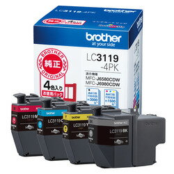 乐天商城 - 【メーカー在庫限り】ブラザー LC3119-4PK 大容量インクカートリッジ 4色　4977766769495