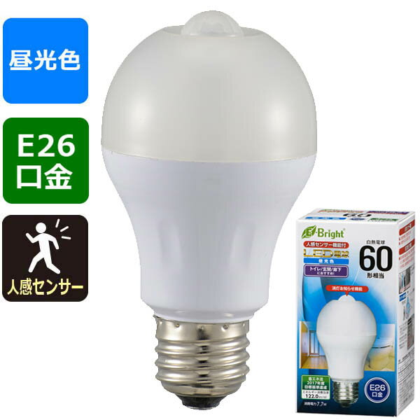 乐天商城 - 【メーカー在庫限り】 06-3594【消灯お知らせ機能搭載】LED電球 60形相当/940lm/昼光色/E26/人感センサー付 LDA8D-H R21 4971275635944