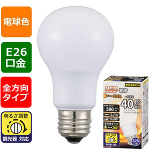 Rakuten - 【メーカー在庫限り】06-1871 オーム電機 LED電球（40形相当/580 lm/電球色/E26/全方向280°/調光器対応）LDA6L-G/D G11 4971275618718