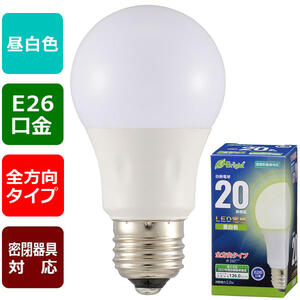乐天商城 - 【メーカー在庫限り】06-4338 LED電球（20形相当/252lm/2.0W/昼白色/E26/全方向配光260°/密閉形器具対応）LDA2N-G AG27 4971275643383