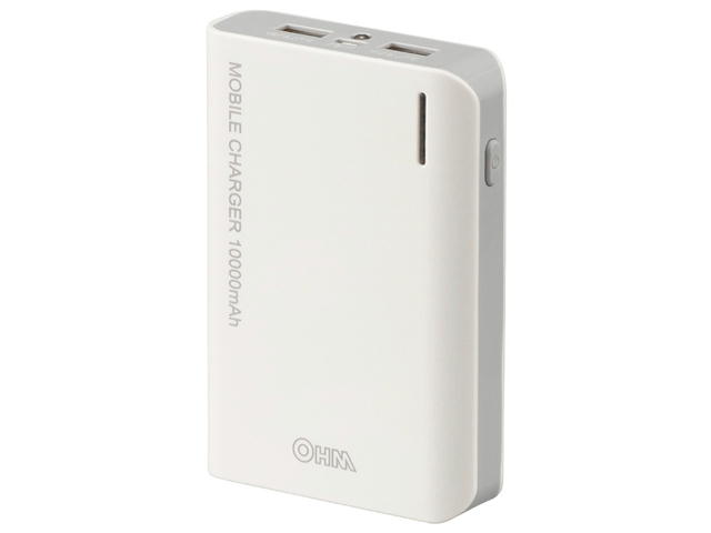 【メーカー在庫限り】05-1193【LEDライト機能付き】モバイルチャージャー(10000mAh)PSE適合品SMP-JV334971275511934