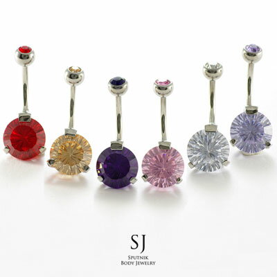 へそピアス 14G ダイヤモンドカット 金アレ対応 アレルギーフリー Jewel ボディピアス
