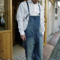 Johnbullジョンブルオーバーオールデニムパンツオールインワンメンズ日本製アウターボトムスワーク系ジーパンジーンズユーズド加工作業服アメカジ人気売れ筋生地綿コットン100%あおブルーかわいいおすすめ人気服衣装サロペット