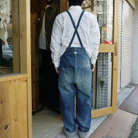 Johnbullジョンブルオーバーオールデニムパンツオールインワンメンズ日本製アウターボトムスワーク系ジーパンジーンズユーズド加工作業服アメカジ人気売れ筋生地綿コットン100%あおブルーかわいいおすすめ人気服衣装サロペット