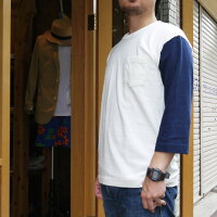 BARNSバーンズ吊り編み七分袖Tシャツメンズレディース日本製5分袖半端袖長袖半袖吊り編カットソーTシャツ吊り編み丸胴barnsポケットTシャツBARNSoutfittersポケTポケットTシャツ白ホワイトアメカジMサイズLサイズかわいいおすすめ人気服