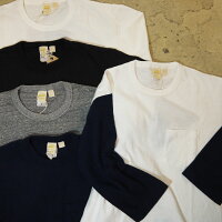 BARNSバーンズ吊り編み七分袖Tシャツメンズレディース日本製5分袖半端袖長袖半袖吊り編カットソーTシャツ吊り編み丸胴barnsポケットTシャツBARNSoutfittersポケTポケットTシャツ白ホワイトアメカジMサイズLサイズかわいいおすすめ人気服