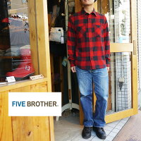 FIVEBROTHERネルシャツバッファローチェックシャツワークシャツチェックシャツネルシャツフランネルファイブブラザーヘビーネルネルチェックレッドブルー赤古着ヴィンテージかわいいおすすめブランド人気服世田谷ベース151960