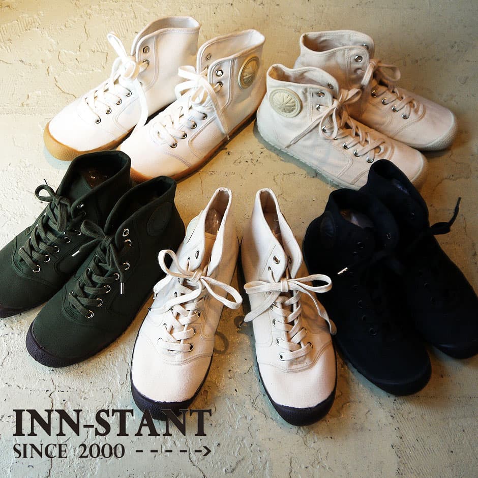 INN-STANT スニーカー メンズ スニーカー レディース スニーカー インスタント ハイカットスニーカー ミッドカット ローテク 人気 おすすめ キャンバス 白 ホワイト バルカナイズド製法 帆布 innstant INSTANT