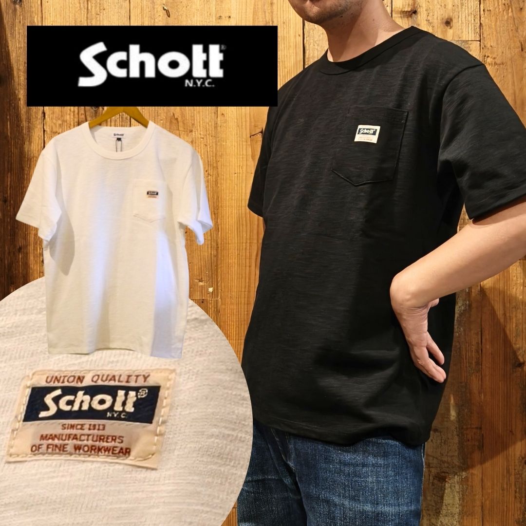 Rakuten - Schott ポケットTシャツ ポケT 半袖 厚手 半袖 ショット ポケティー ワークTシャツ スラブ TEE メンズ レディース ユニセックス 3123130 782-5934005ルードファッション