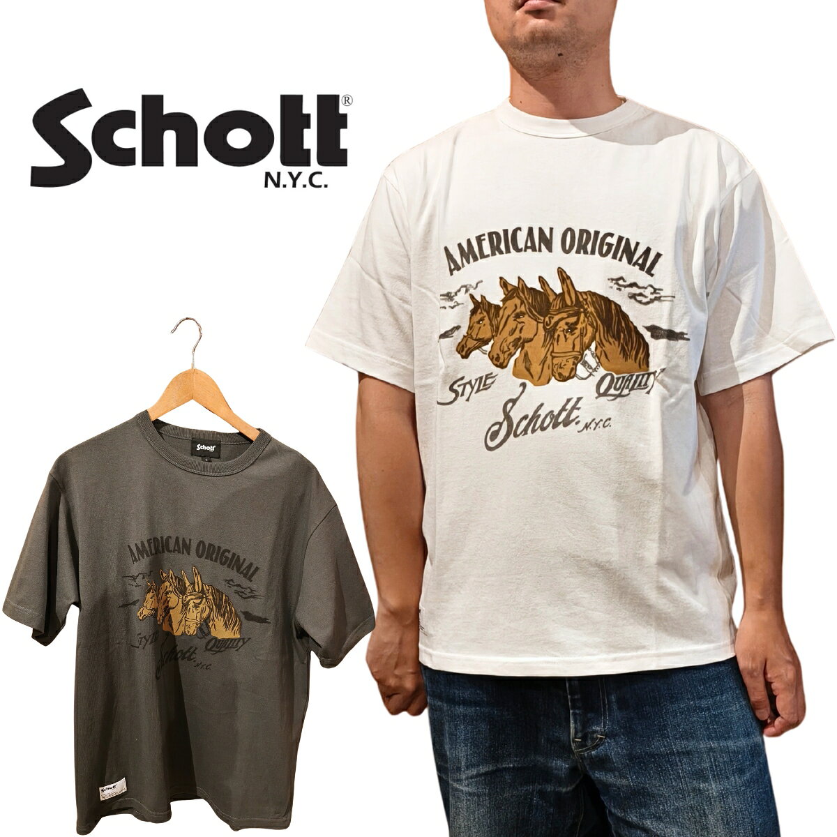 楽天市場】schott レザー（Tシャツ・カットソー｜トップス）：メンズ
