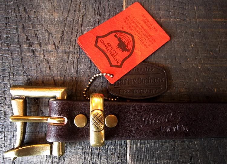 ベルトBARNSバーンズbeltファイヤーマンバックル栃木レザー赤タグ4024Leather日本製JapanesemanufactureBARNSOUTFITTERS2(約34inch)3(約36inch)