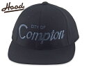 ☆HOOD HAT【フードハット】CITY OF COMPTON SNAPBACK BLACK/AGED CHARCOAL 19057 コンプトン スナップバック ブラック/エイジドゥチャコール MADE IN USA LOS ANGELES NWA