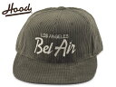 ☆HOOD HAT【フードハット】LOS ANGELES BEL AIR CORDUROY SNAPBACK BUD/IVORY ロスエンゼルス ベルエアー コーデュロイ スナップバック 18921 MADE IN USA LOS ANGELES NWA