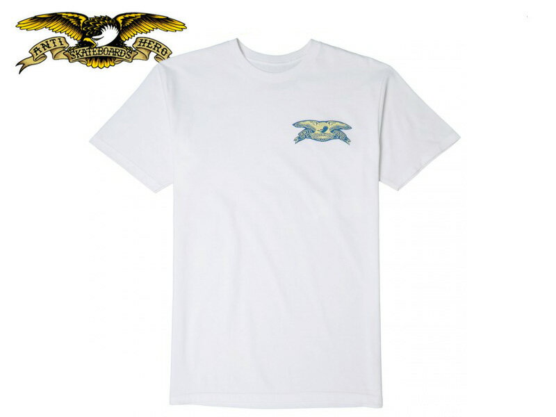 ☆ANTIHERO【アンタイヒーロー】BASIC EAGLE CHEST S/S TEE WHITE/YELLOW/BLUE Tシャツ ホワイト/イエロー/ブルー 19575【メール便対応】 [半袖 SKATE SK8 スケボー アンチヒーロー SUPREME]10P30Nov14