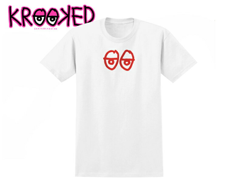 ☆KROOKED【クルキッド】EYES RAW LG T-SHIRTS WHITE Tシャツ ホワイト 20355 [GONZ ゴンズ スケボー クルックド] 10P05Sep15