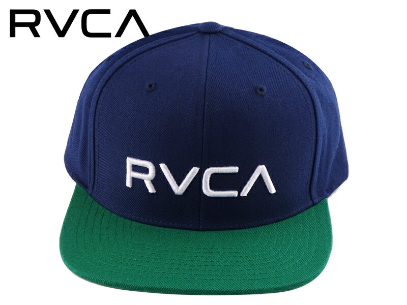 Rakuten - ☆RVCA【ルーカ】TWILL SNAPBACK NAVY/GREEN/WHITE ツイル スナップバック ネイビー/グリーン/ホワイト 18035　20295 [メンズ レディース スケボー ニット帽]