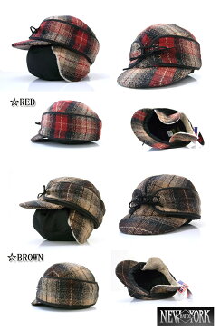 ☆NEWYORKHAT【ニューヨークハット】#9123 ANTIQUE PLAID WOOLRICH SKI　アンティークプレイドウールリッチスキーキャップ　9346【耳あて付き！】【送料無料】【全2色】　10P03Sep16