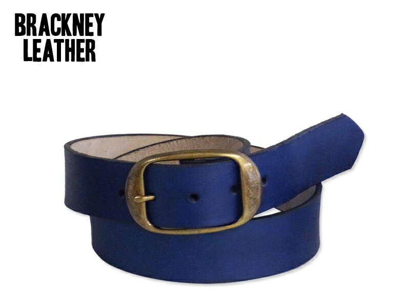 レザーベルト BRACKNEY LEATHER WORKS【ブラックニーレザーワークス】LEATHER PLAIN BELTS BLUE レザー プレーン ベルト ブルー 12206 13667 [MADE IN USA アメリカ製型押 レザーベルト]　20778 21029