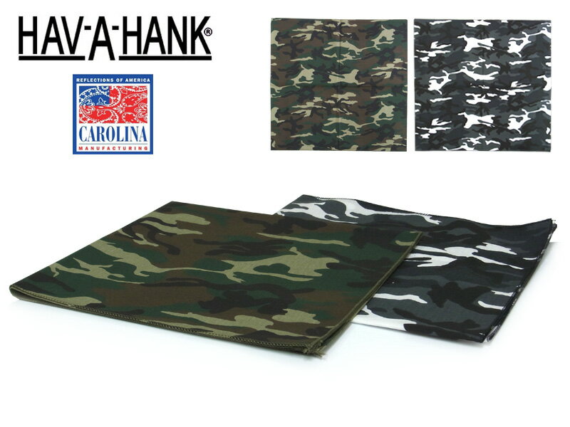 ハバハンク ☆【メール便対応】【CAMO柄】【2COLORS】HAV-A-HANK CAMO　BANDANA ハバハンク　カモ　バンダナ12113 20800