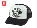 TRUCK BRAND【トラックブランド】OLD Y-10 メッシュキャップ オールドスカル ブラック/ホワイト 21136 SNAPBACK スナップバック アメカジ 帽子 メンズ レディース