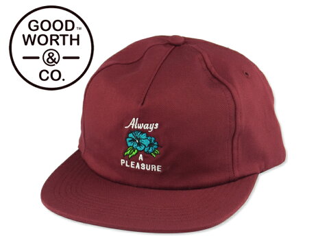 GOOD WORTH【グッドワース】ALWAYS A PLEASURE SNAPBACK WINE ストラップバック ロゴ アボカド 15518 [メンズ レディース]10P19Dec15