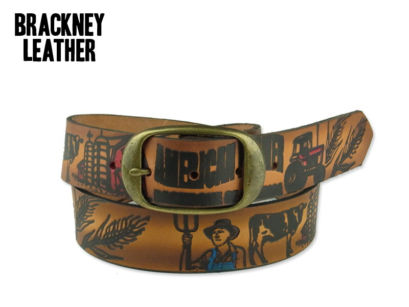 レザーベルト ☆BRACKNEY LEATHER WORKS【ブラックニーレザーワークス】LEATHER PLAIN BELTS AMERICAN FARMER レザー ベルト アメリカンファーマー NO,34 13667 [MADE IN USA アメリカ製型押 レザーベルト]20777 21028