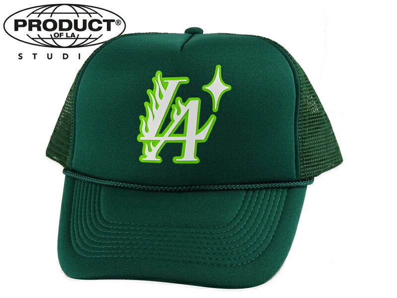 Rakuten - ☆PRODUCT OF LA【プロダクトオブエルエー】L.A. BLAZE TRUCKER HAT DARK GREEN トラッカーキャップ ダークグリーン 19803 [2021 メンズ レディース]