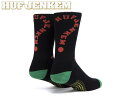 ☆HUF×JENKEM【ハフ×ジェンケム】 JENKEM THE PORTAL CREW SOCKS BLACK ソックス ブラック 19738 [スケボー スケートボード メンズ レデ..