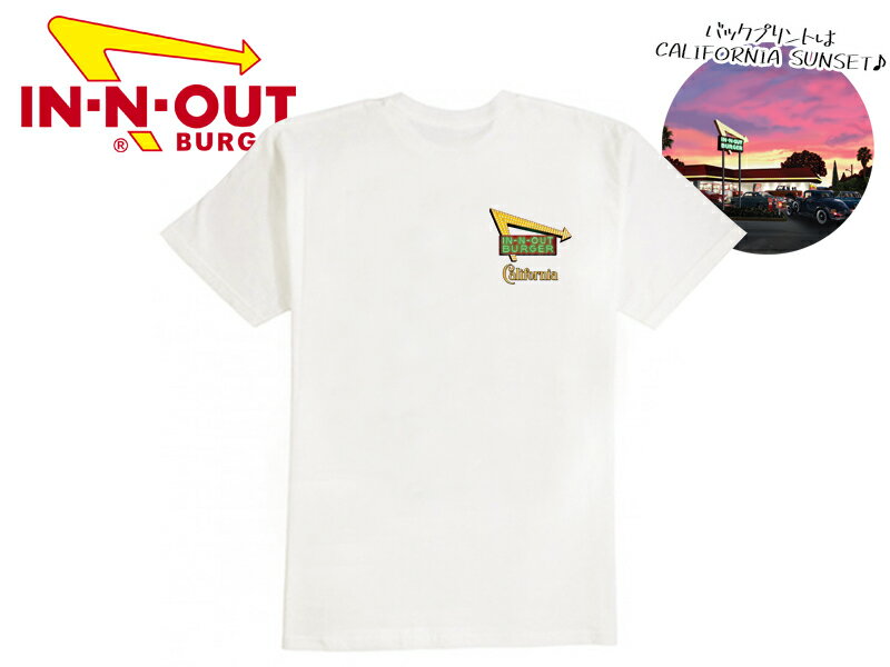☆IN-N-OUT BURGER 【イン アンド アウト バーガー】2020 CALIFORNIA SUNSET T-SHIRT WHTIE 2020 Tシャツ ホワイト 19121 メンズ レディース