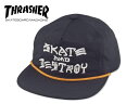 ☆THRASHER【スラッシャー】SKATE&DESTROY PUFF INK SNAP BLACK パフインク キャップ ブラック 15905 [スケボー SNAPBACK スナップバック バラ]　10P07Nov15