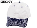 DECKY ディッキー 6PANEL BANDANA DAD CAP WHITE/NAVY バンダナダッド キャップ ホワイト/ネイビー 20905