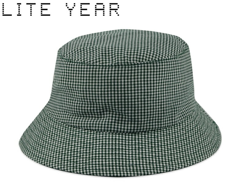 Rakuten - LITE YEAR【ライトイヤー】GINGHAM BUCKET HAT HUNTER GREEN ギンガム バケットハット ハンターグリーン 20621[刺繍 メンズ レディース]