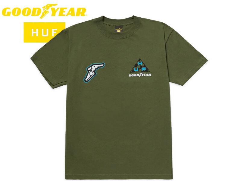 Rakuten - HUF×GOODYEAR【ハフ×グッドイヤー】GRAND PRIX TT T SHIRTS OLIVE Tシャツ オリーブ 20854 [スケボー スケートボード メンズ レディース]