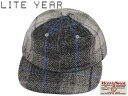 LITE YEAR【ライトイヤー】HARRIS TWEED PLAID CAP GREY ハリスツイード プレイド キャップ グレー 20622[刺繍 メンズ ...