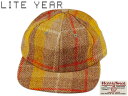 LITE YEAR【ライトイヤー】HARRIS TWEED PLAID CAP TAN ハリスツイード プレイド キャップ タン 20622[刺繍 メンズ レデ...