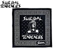 SUICIDAL TENDENCIES【スーサイダル テンデンシーズー】ST FLS BRICK LOGO BANDANA BLACK/WHITE ブリックロゴ バンダナ ブラック/ホワイト メール便対応 skate スケート