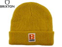 ブリクストン ニット帽 メンズ BRIXTON ブリクストン BUILDERS WAFFLE KNIT BEANIE BRIGHT GOLD ビルダーズ ワッフルビーニー ブライトゴールド 21157[メンズ レディース]