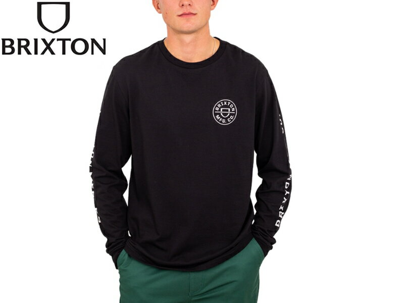 Rakuten - BRIXTON ブリクストン CREST LONG SLEEVE TEE BLACK/MINERAL GREY/WHITE ロングスリーブ ブラック/ミネラルグレー/ホワイト 21385 [SKATE SK8 スケボー スケーター]