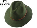 BRIXTON uNXg WESLEY FEDORA FELT HAT MOSS EFX[ X ܂tGgnbg 20019