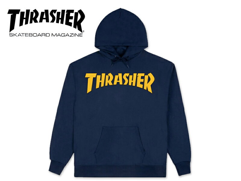 Rakuten - THRASHER スラッシャー COVER LOGO HOOD NAVY カバーロゴ フーディー ネイビー 21487 [スケボー スケートボード メンズ レディース パーカー]