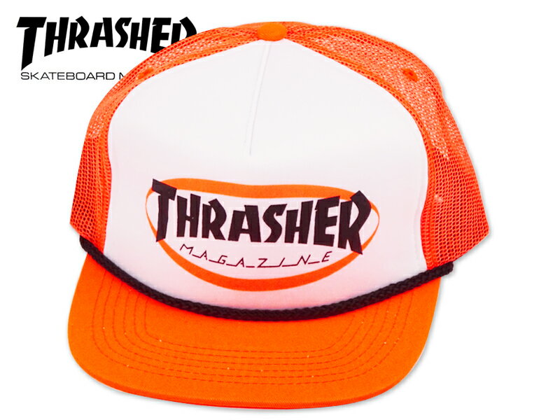 THRASHER スラッシャー ELLIPSE MAG LOGO TRUCKER CAP ORANGE エリプス メッシュキャップ オレンジ 21246 スケボー メンズ レディース