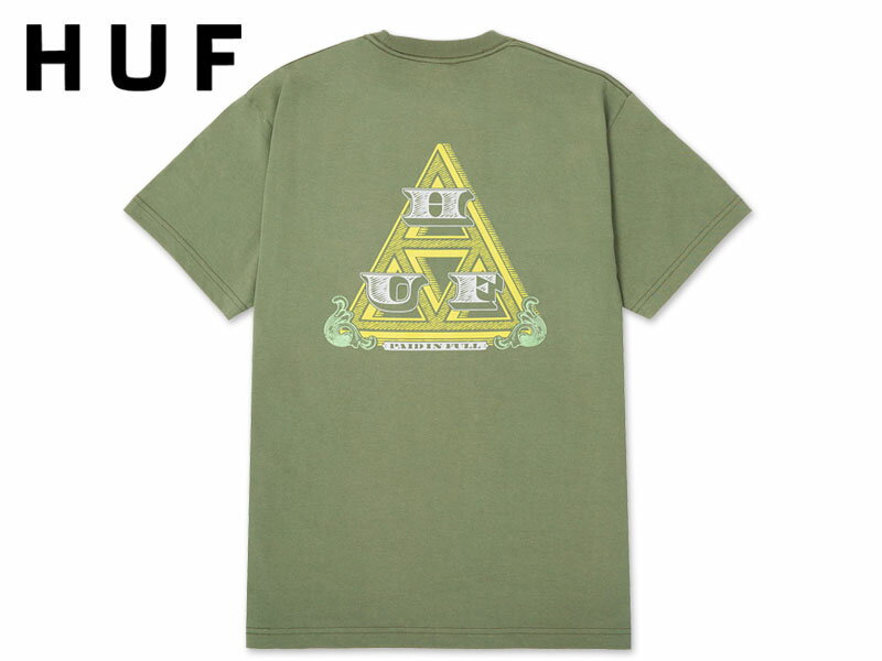 HUF ハフ PAID IN FULL T-SHIRTS OLIVE Tシャツ オリーブ 20934 [スケボー スケートボード メンズ レディース]