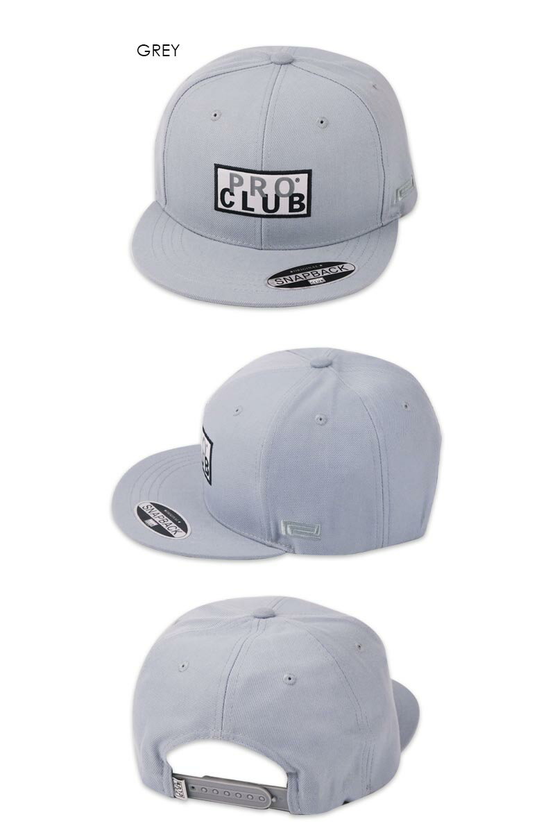 PRO CLUB プロクラブ LOGO SNAPBACK GREY ロゴ スナップバック グレー 21462 [メンズ レディース]21799
