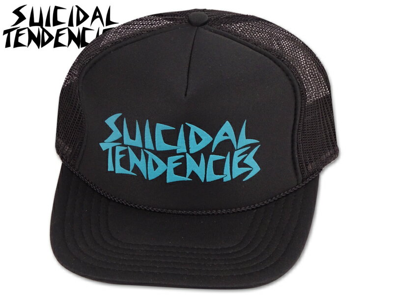 SUICIDAL TENDENCIES スーサイダル テンデンシーズ FLIP-UP MESH CAP BLACK/AQUAメッシュアキャップ ブラック/アクア 21113 21623