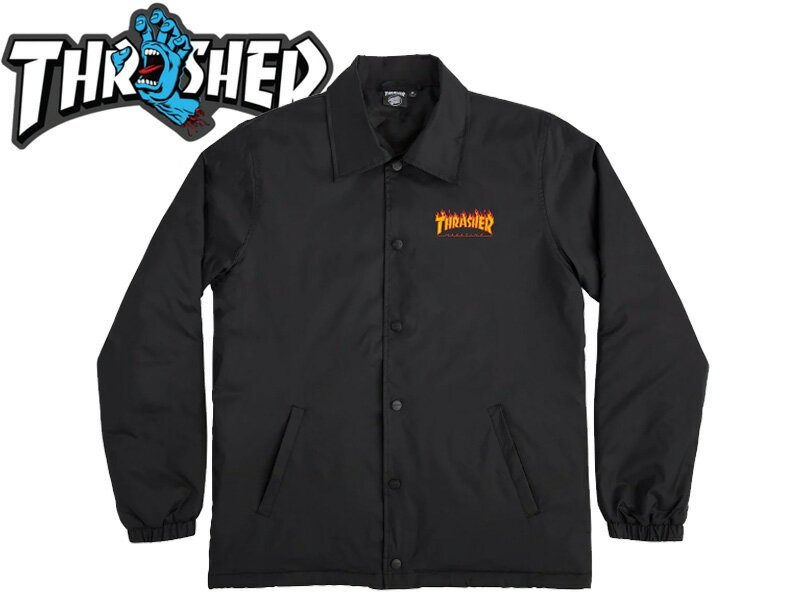 SANTA CRUZ×THRASHER サンタクルーズ×スラッシャー FLAME DOT COACH JACKET BLACK コーチジャケット ブラック 21304