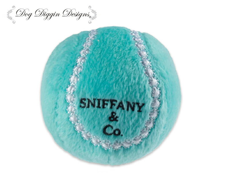 Dog Diggin Designs ドッグディギンデザインズ Sniffany Co Tennis Ball Petite Teal テニスボール 犬用パロディテニスボール型おもちゃ ティール 21330 ペットグッズ セレブ セレブ犬