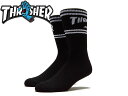 SANTA CRUZ×THRASHER サンタクルーズ×スラッシャー SC STRIP CREW SOCKS BLACK ソックス ブラック 21311[メンズ レディース 靴下 くつした]