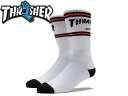 SANTA CRUZ×THRASHER サンタクルーズ×スラッシャー SC STRIP CREW SOCKS WHITE ソックス ホワイト 21311[メンズ レディース 靴下 くつした]