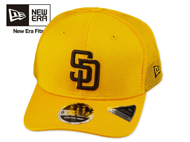 NEWERA ニューエラ 9SEVENTY MLB25 STRETCH MESH CAP SANDIEGO PADRES GOLD ストレッチメッシュキャップ サンディエゴ パドレス ゴールド メジャーリーグ 22438